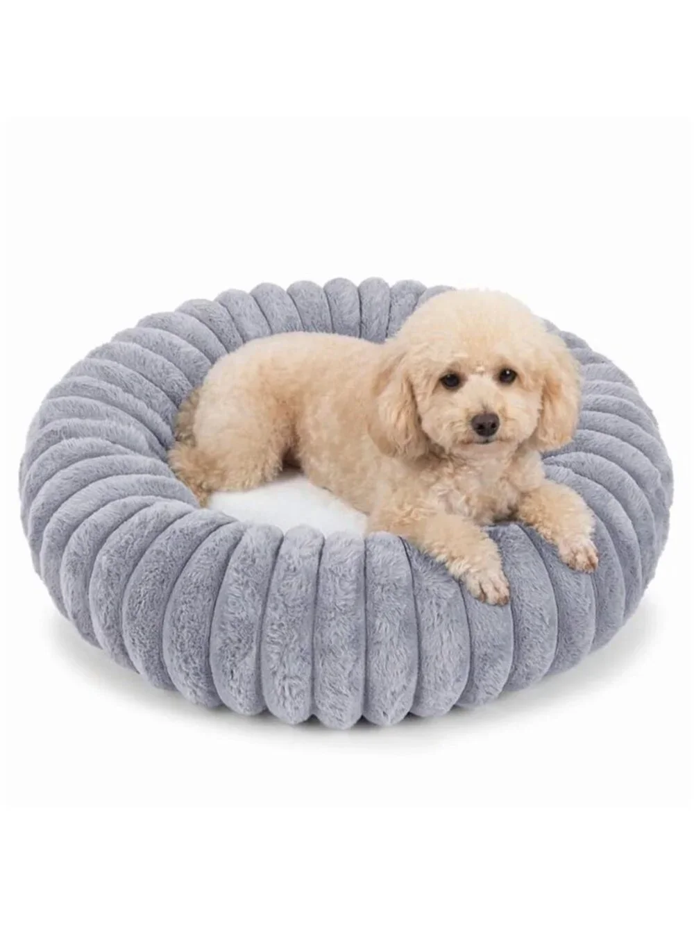 Calming Donut Dog Bed with Non-Slip Bottom 24 inches Cozy 24